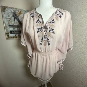 Embroidered Blush Pink Women's Top